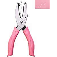 AIEX 1 mm Perforadora Manual- Punzón perforador de papel redondo simple de Punzón perforador de mano con agarre rosa…